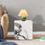 Table basse blanche de 15,74 pouces avec détails captivants et conception d'assemblage rapide incluse
