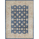 Hand-Knotted High-Quality Blue and Beige Area Rug