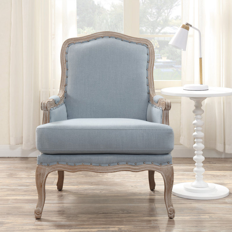 Fauteuil de 29 po de large Mahlum, Polyester bleu clair