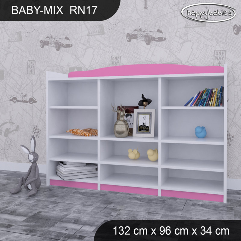 96cm H X 132cm W Kids Cube, White/Pink