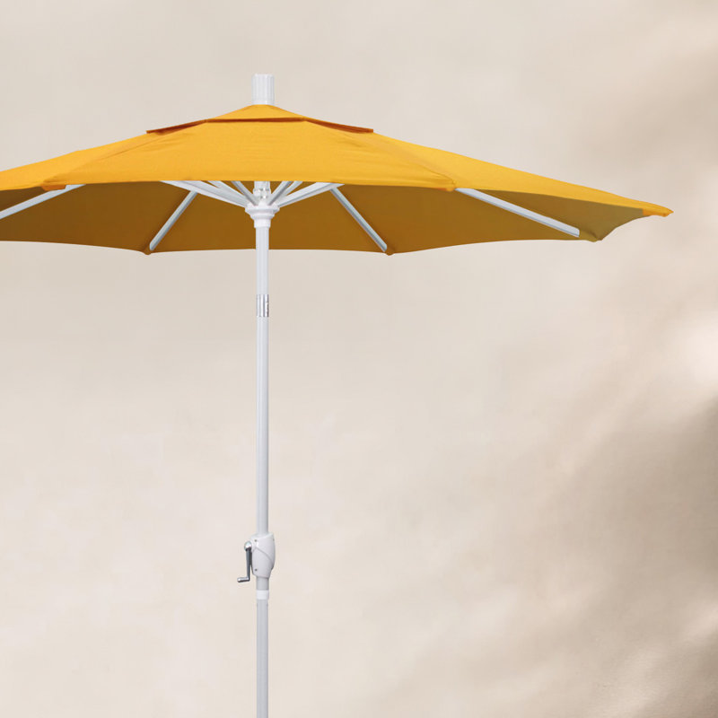 Parasol de marché 7,5', Jaune - polyester, Blanc, Pacifique