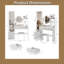 Ensemble de meuble-lavabo à miroir de 63 pouces avec centrale électrique, coiffeuse à DEL à 4 ports et tabouret-363124828