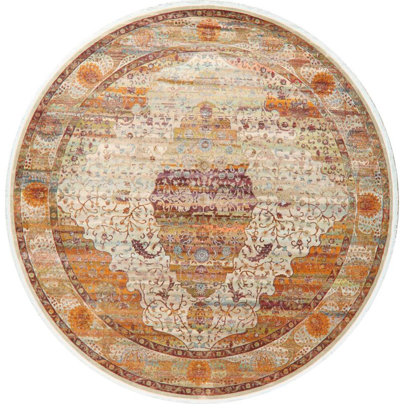 Tapis oriental beige, Rond 10 pi