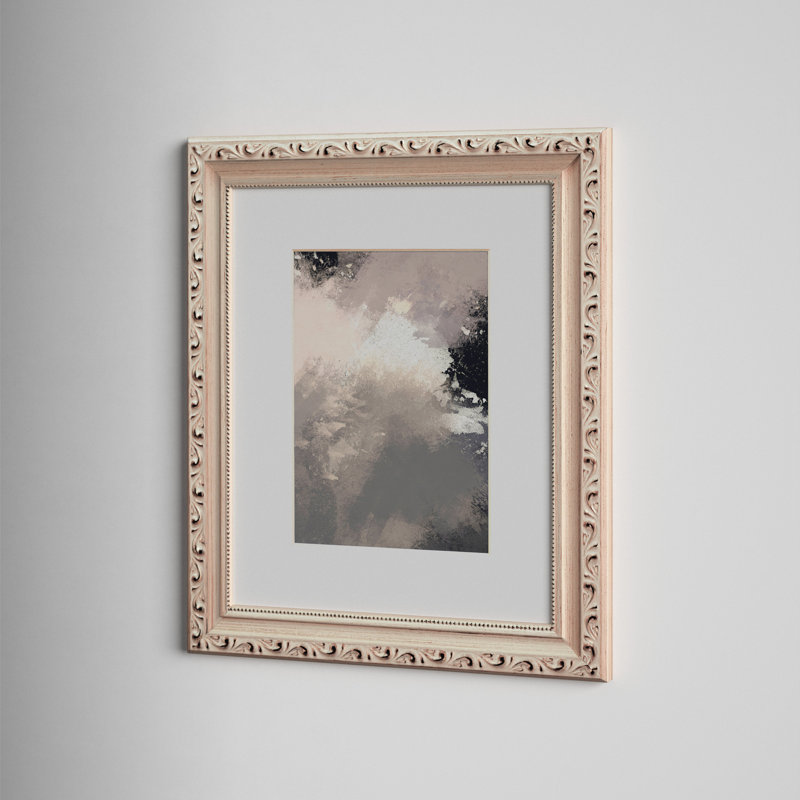 Imelda Wood Embossed Picture Frame with Mat, Off White, 5" x 7" Matted to 4" x 6"