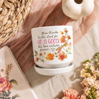 Pot à fleurs «Donner grâce au dieu»