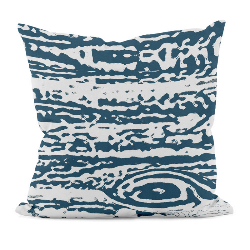 Abstract Decorative Throw Pillow, 16" H x 16" W, Lake Blue