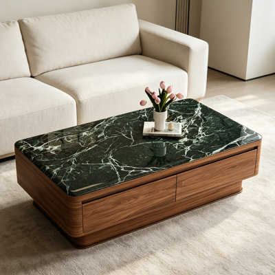 Luxury-Style Marble Storage Coffee Table