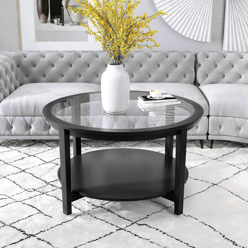 Coffee Table with Storage Living Room Table Round Coffee Table Glass Coffee Table