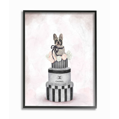 «Fashion Box Stack Pet Dog Pink Peinture», impression