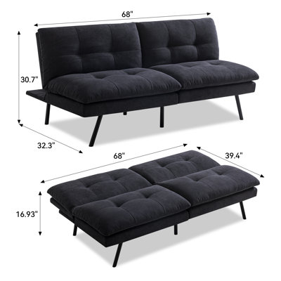 Gaylin Upholstered 68'' Reclining Sleeper Sofa
