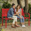 Banc d'extérieur classique en métal (rouge)-526304059