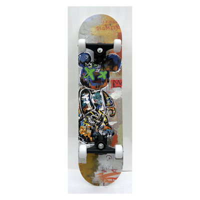 Graffiti Bear Skateboard Decko-Board Wall Art - 8" x 31"