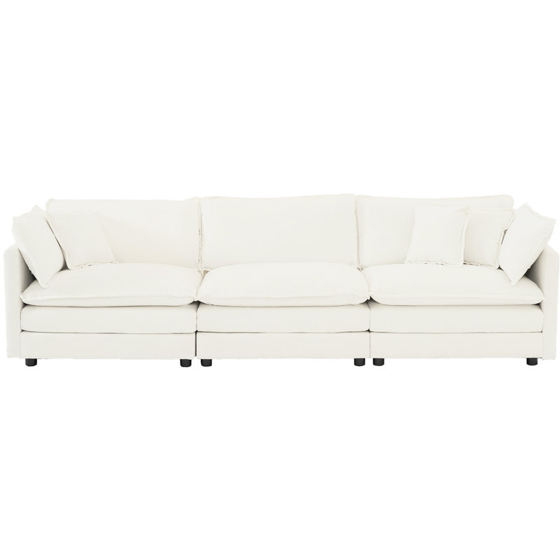 Mobilier de salon - Canapé modulaire 4 places avec cadre et mousse confortables