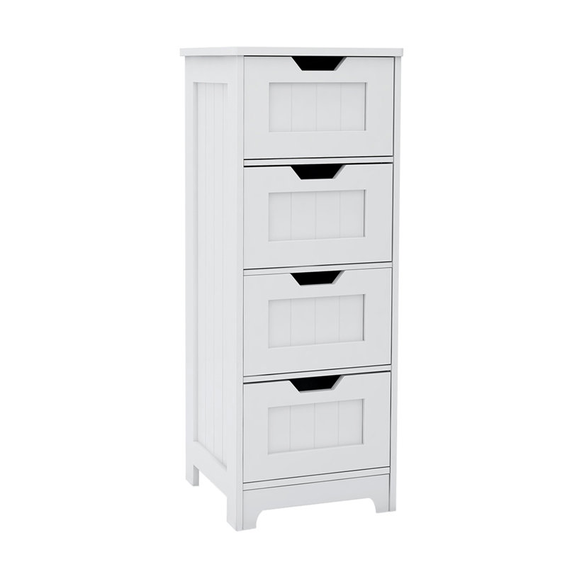 Armoire de rangement autoportante avec 4 tiroirs pour salle de bain, salon, cuisine