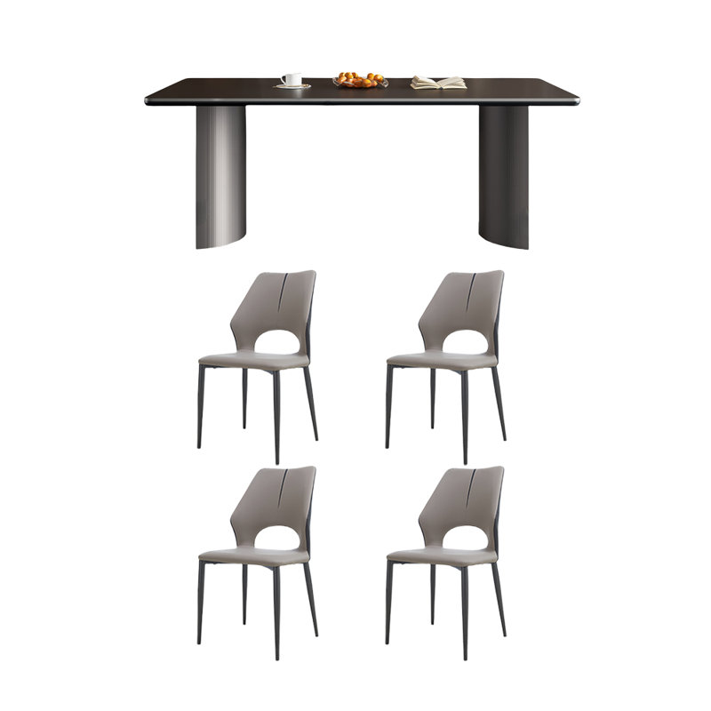 Classic and exquisite dining table and chair set, 29.52"H x 78.74"L x 39.37"W