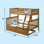 Lit superposé standard en bois massif avec lit gigogne Bolles-561468277-608176291