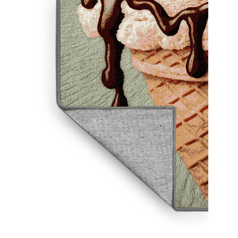  Tapis lavable à motif de desserts Sundae, Rectangle 6 pi x 9 pi