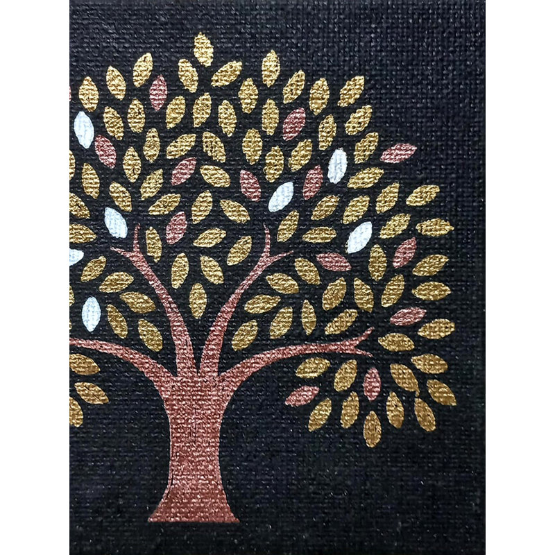 Arbre à Vrindavan | Encre métallique | Par Kiran Java | Décoration murale