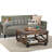 Harding 32"W Solid Mango Wood Industrial Square Coffee Table with Metal Accents, Open Shelf, and Iron Wheels