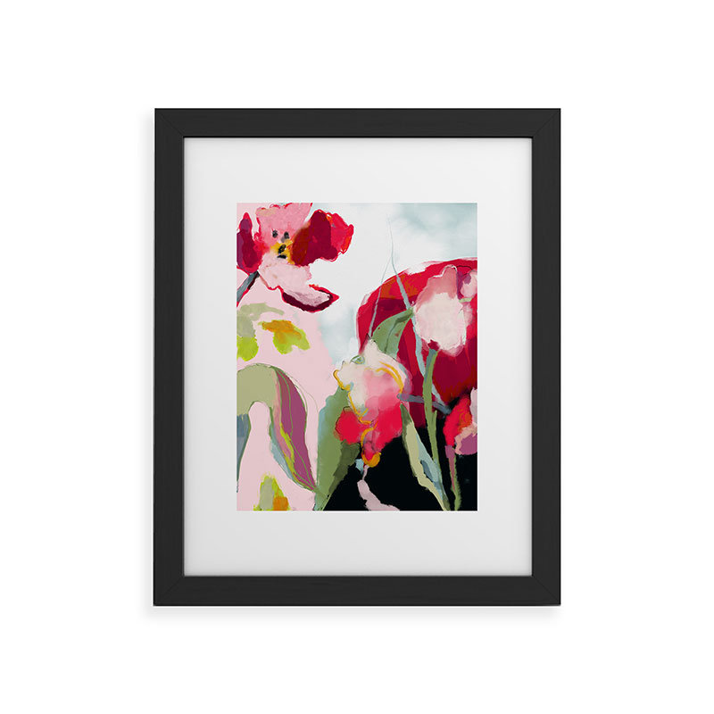 lunetricotee abstract bloom I Framed Art Print, Black, 19" H x 13" W