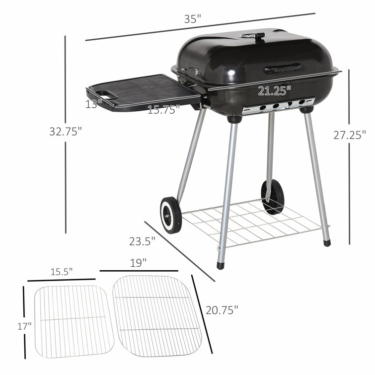 Outsunny 23.25'' W Kettle Charcoal Grill