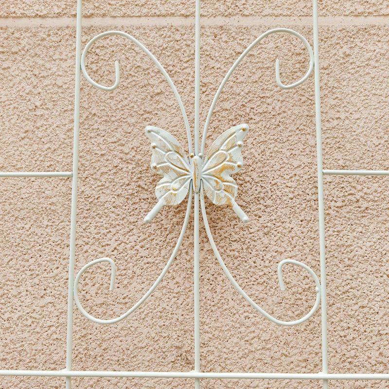 Versatile Rustproof Trellis for Outdoor Plants, Enhancing Garden Beauty, 86.7" H x 80" W x 0.3" D, Cream White
