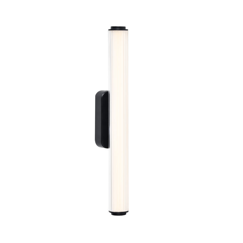 Plastic Flush Mounted Sconce, 50 cm H x 10 cm W x 5.5 cm D, Black, 1120