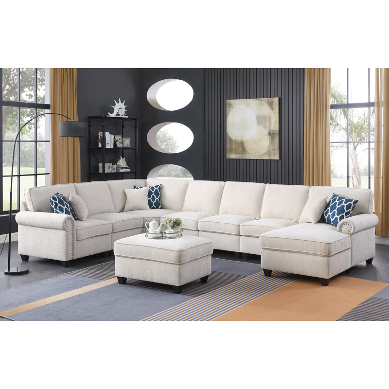 Canapé modulaire Cailyn, Chenille beige