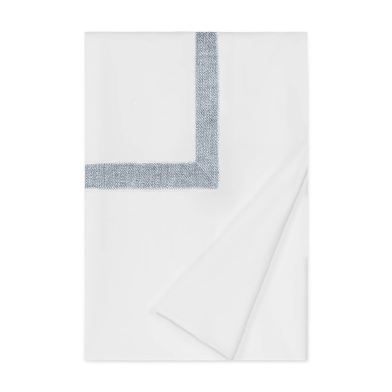 Yves Duvet Cover, King Duvet Cover, White/Light Blue SLD