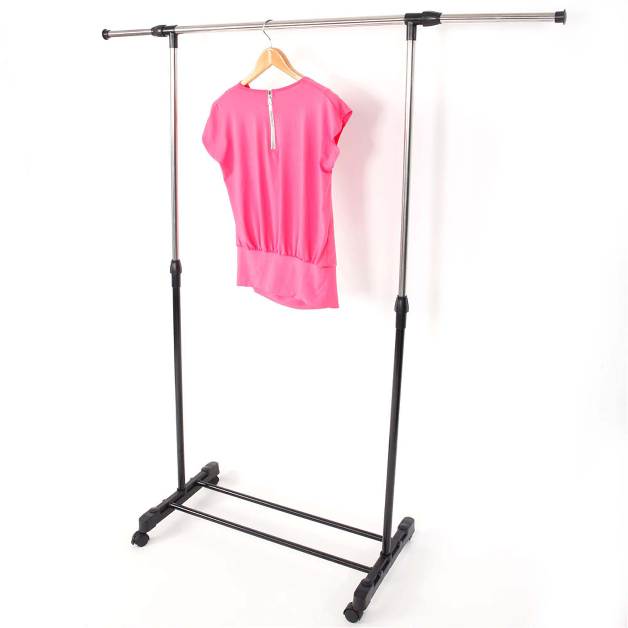 Rebrilliant Single-Bar Vertically-Stretching Stand Clothes Rack With ...