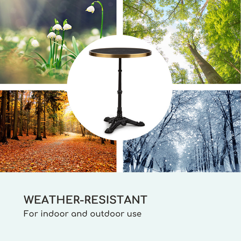 Round Outdoor Bistro Table , 57.5cm cm W cm D, Black