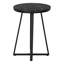 Table d'appoint, côté, rond, bout, table de chevet, lampe, stratifié d'aspect marbre, métal noir-1183729813