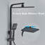 Black Complete Shower System Fixture Wall Mounted Faucet With Rainfall Shower Head