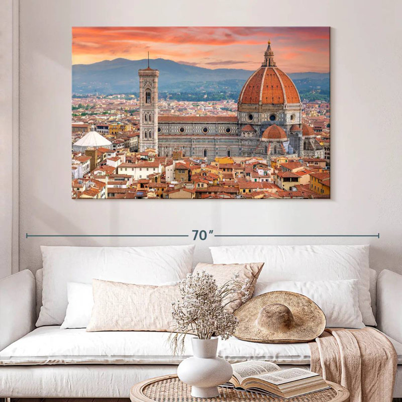 Ravi Il Duomo Florence Sunset Italy, 34" H x 51" W