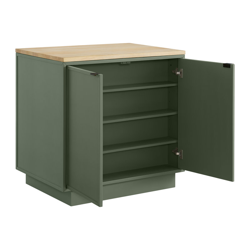 Brookline Kitchen Island 36" Butcher Block Countertop