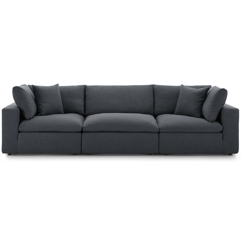 Modway Copper Grove Hrazdan Down-filled Over-stuffed 3-piece Sectional Sofa Set, Gray