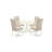 5 Piece Dining Table Set for 4 Includes a Round Kitchen Table with Pedestal and 4 Cream Linen Fabric Parson Dining Room Chairs, 42x42 Inch, Linen White-739937363-739937364