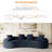 Boneless 2-Piece Curved Compressed Sectional Sofa, Symmetrical Modular Design-415156618