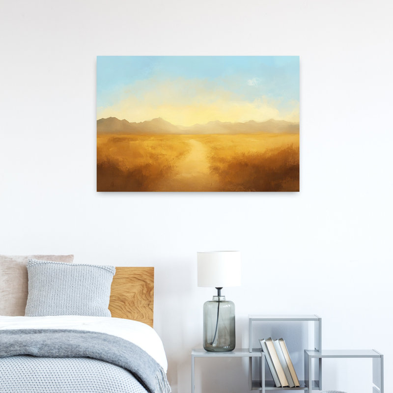 «Desert Valley Contemporary Peaceful Serene Landscape Nature», art mural, H 24 po x l 36 po