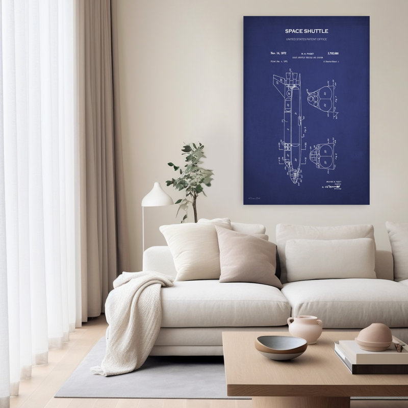 Navette spatiale, brevet d'art contemporain, H 60 po x l 40 po