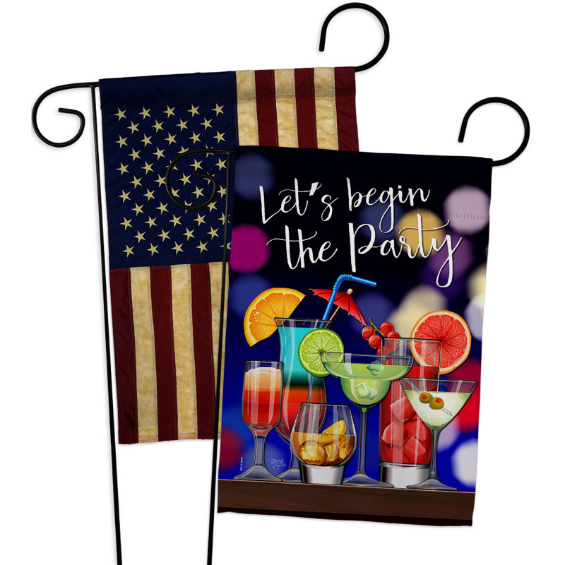 Drapeau de jardin en polyester 19 po x 13 po Beg The Party