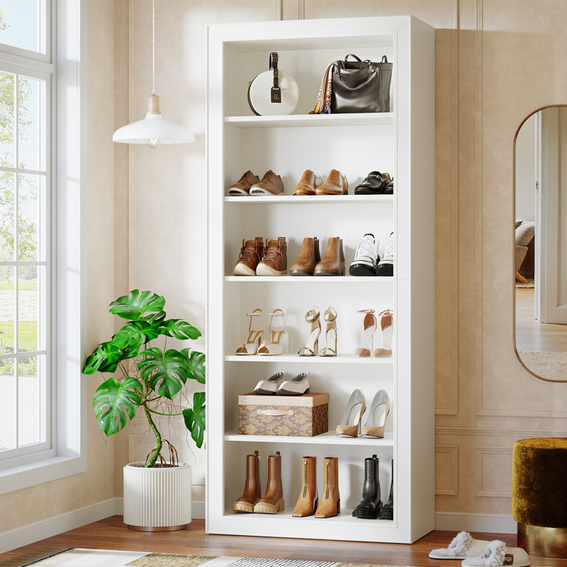 75" Tall Shoe Storage Cabinet, 6-Tier Shoe Rack Organizer For Entryway, Closet