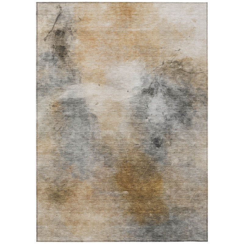 Machine Washable Indoor/Outdoor Chantille ACN2883 Abstract Rug, Gray, 9' x 12'