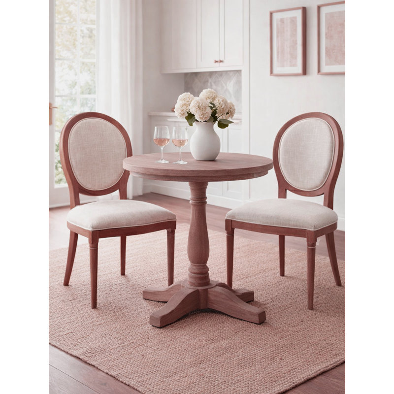 48cm H Polyester Blend Upholstered King Louis Back Accent, Beige