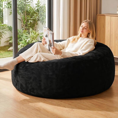5-foot bean bag chair, bean bag sofa with soft microfiber cover, comfortable sofa, suitable for living room, bedroom, and dormitory