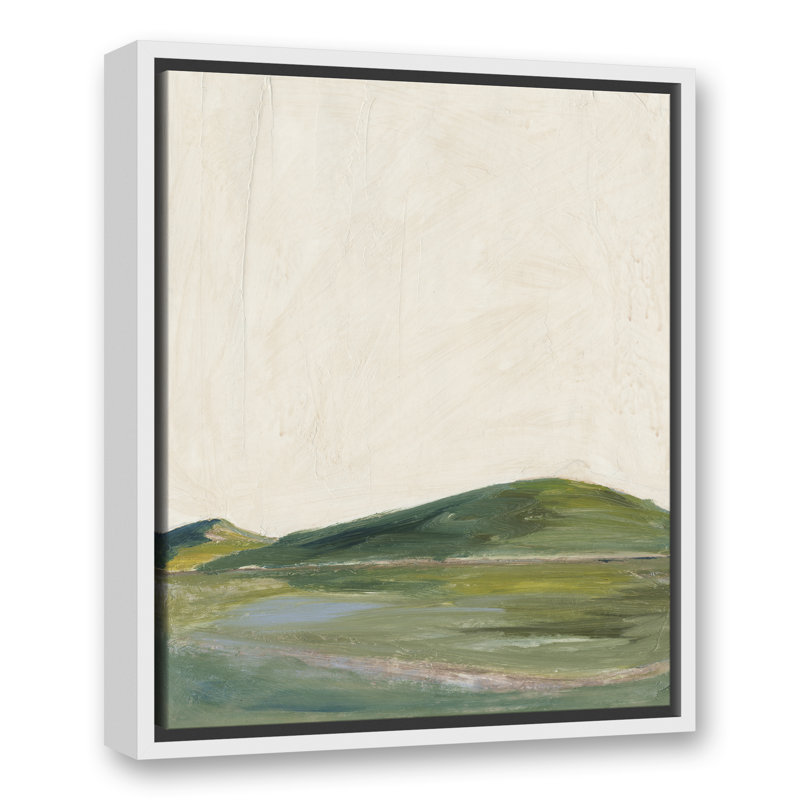 Abstrait vert - peinture, H 21,75 po x l 17,75 po x P 1,75 po, Toile à cadre flottant blanc