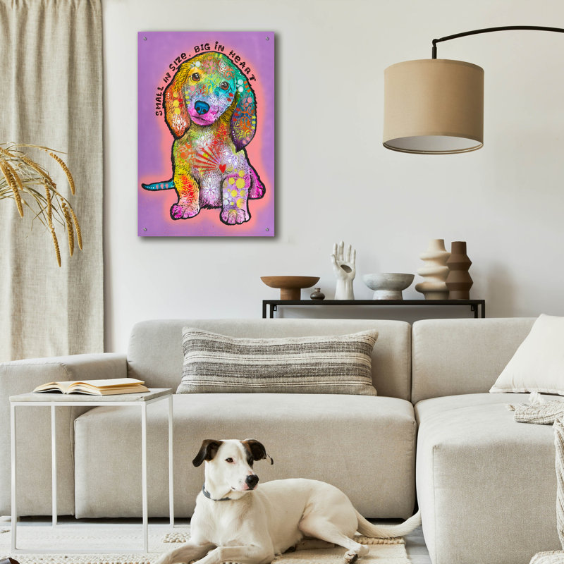 Art mural en verre Lark Manor ™ «Big In Heart» par Dean Russo, H 36 po x l 24 po x P 0,2 po