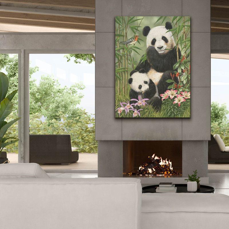 " Panda Paradise " by William Vanderdasson, 54" H x 40" W x 1.5" D
