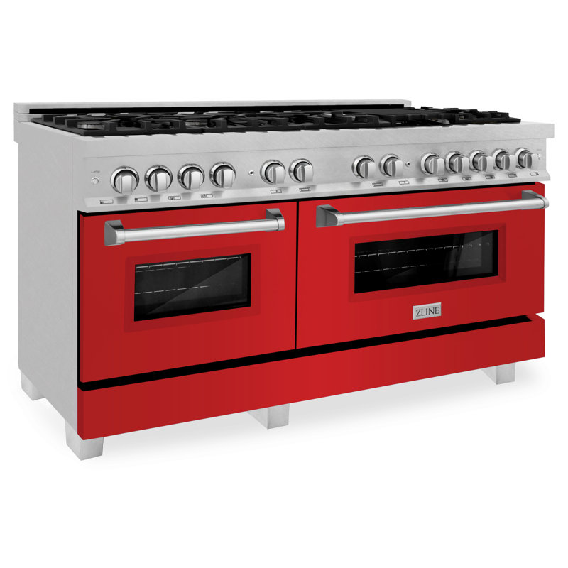 ZLINE 60 In. 7.4 Cu. Ft. Legacy Dual Fuel Range with 9 Burner Gas Cooktop and 2 Electric Convection Ovens