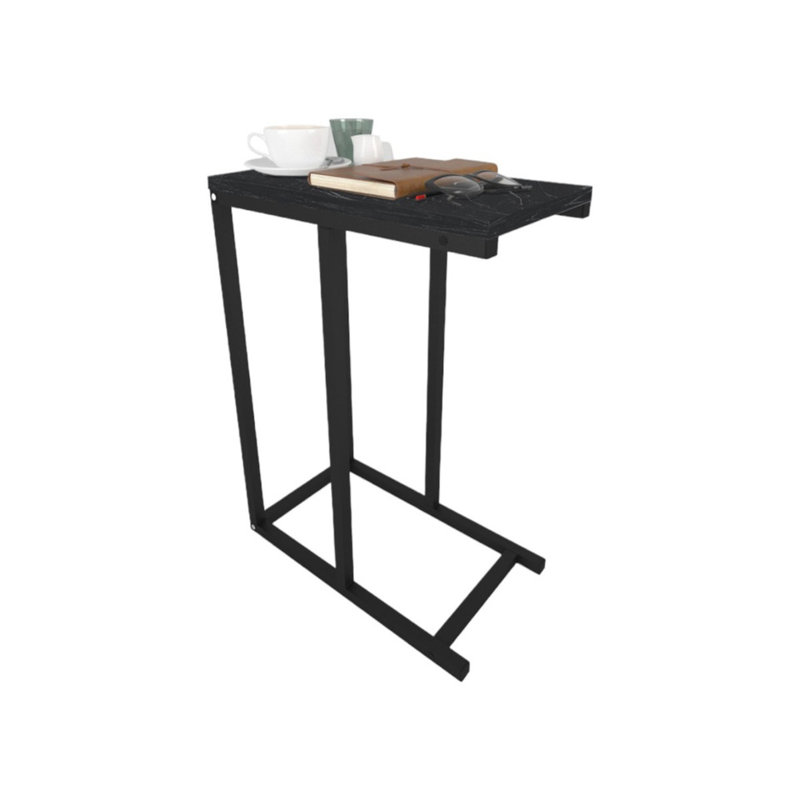 Ajamu Solid Wood C Table End Table, Anthracite